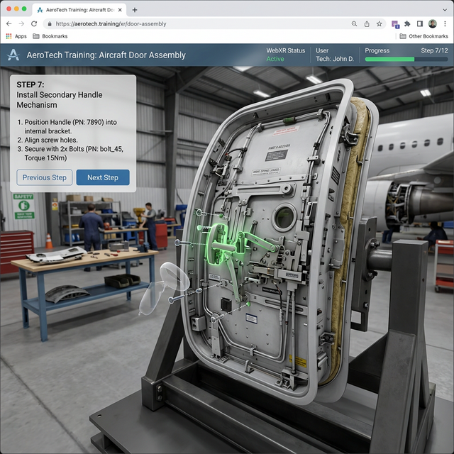 WebXR Aircraft Door Assembly Training